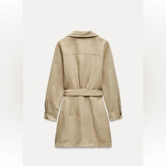 ZARA FAUX SUEDE MINI DRESS - Picture 5 of 7